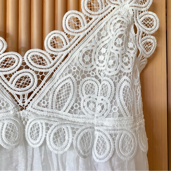 Zara strappy guipure lace midi dress white - Picture 5 of 8